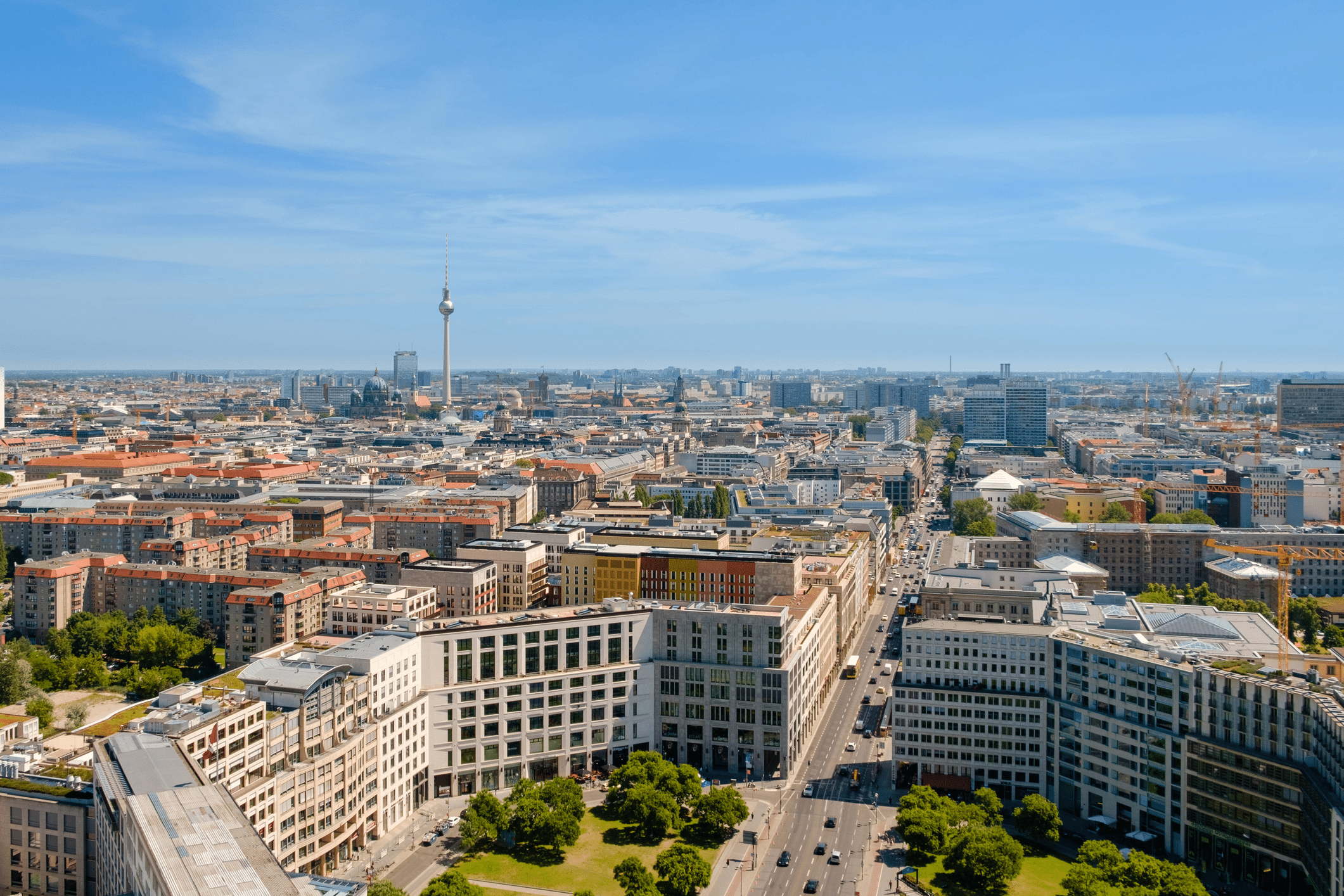 Aerial view of Berlin with properties for sale